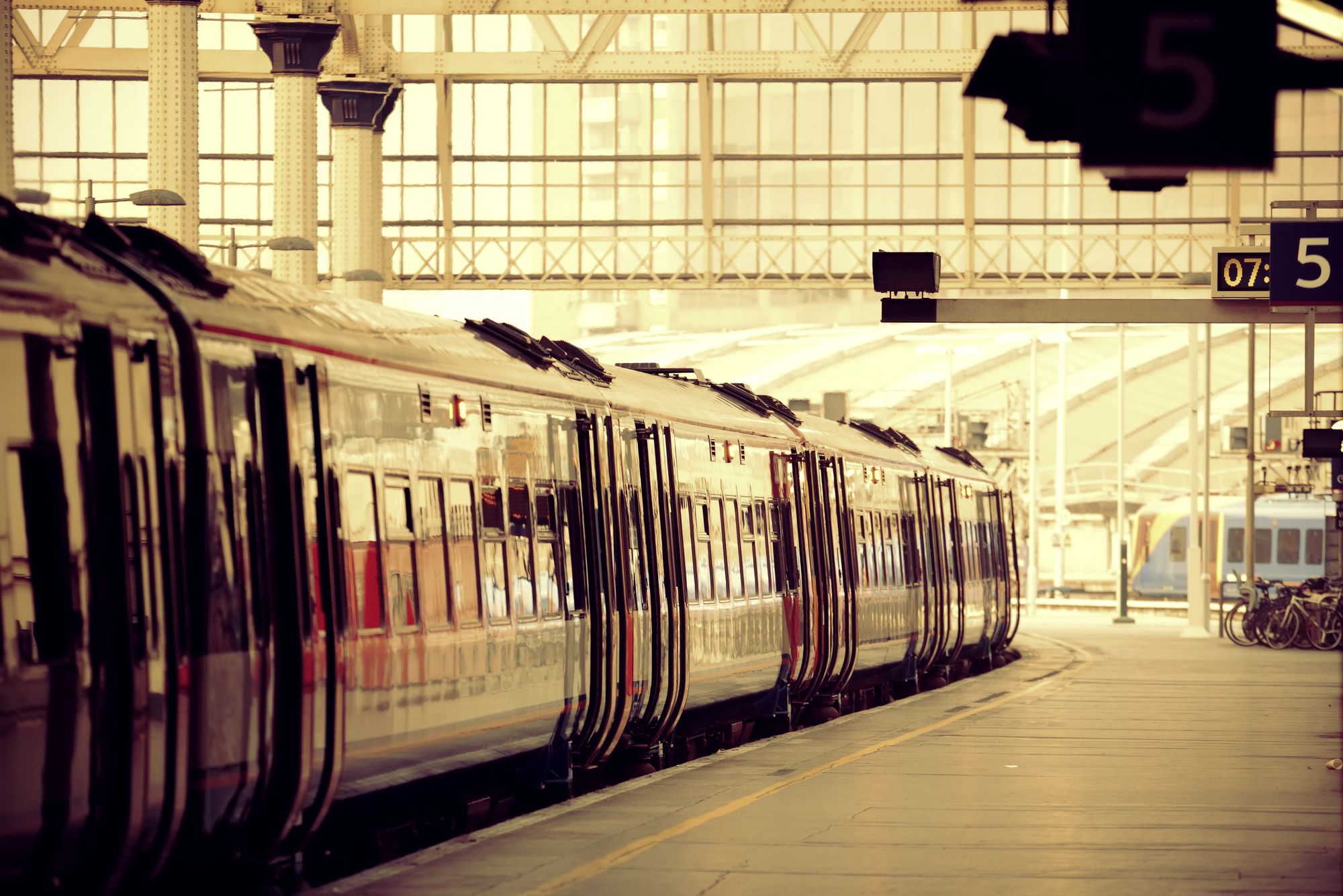 train leaving a London station on a day trip