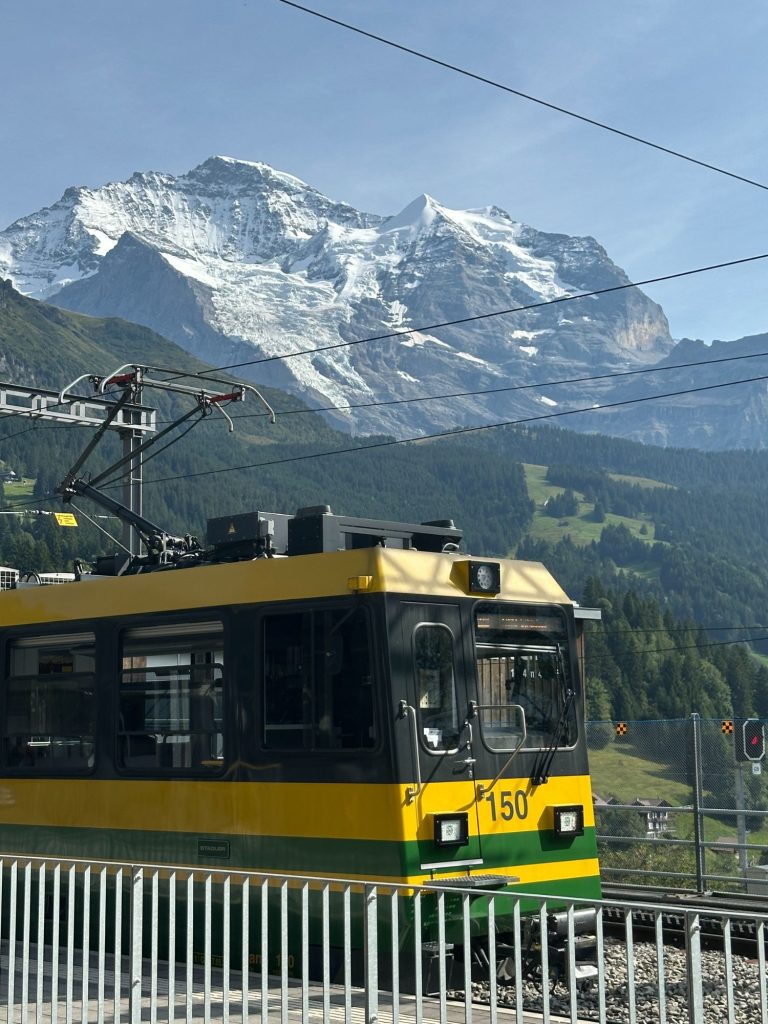 train in Wengen Switzerland